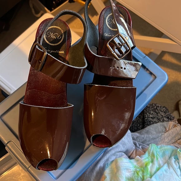 No. 6 Shoes - No. 6 platform peep toe clogs